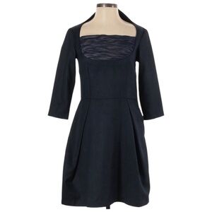 LORICK DRESS SILK RUFFLED FRONT FIT AND FLARE DRESS SIZE 0